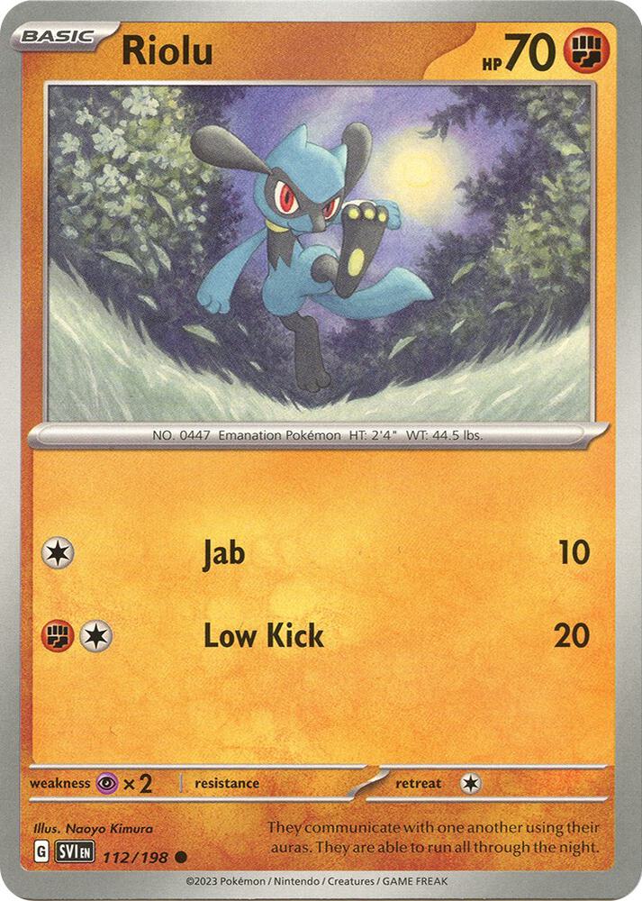Riolu 112/198 card from SV01: Scarlet & Violet Base Set