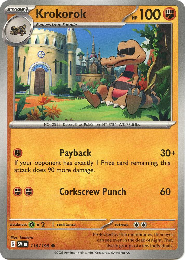 Krokorok 116/198 card from SV01: Scarlet & Violet Base Set