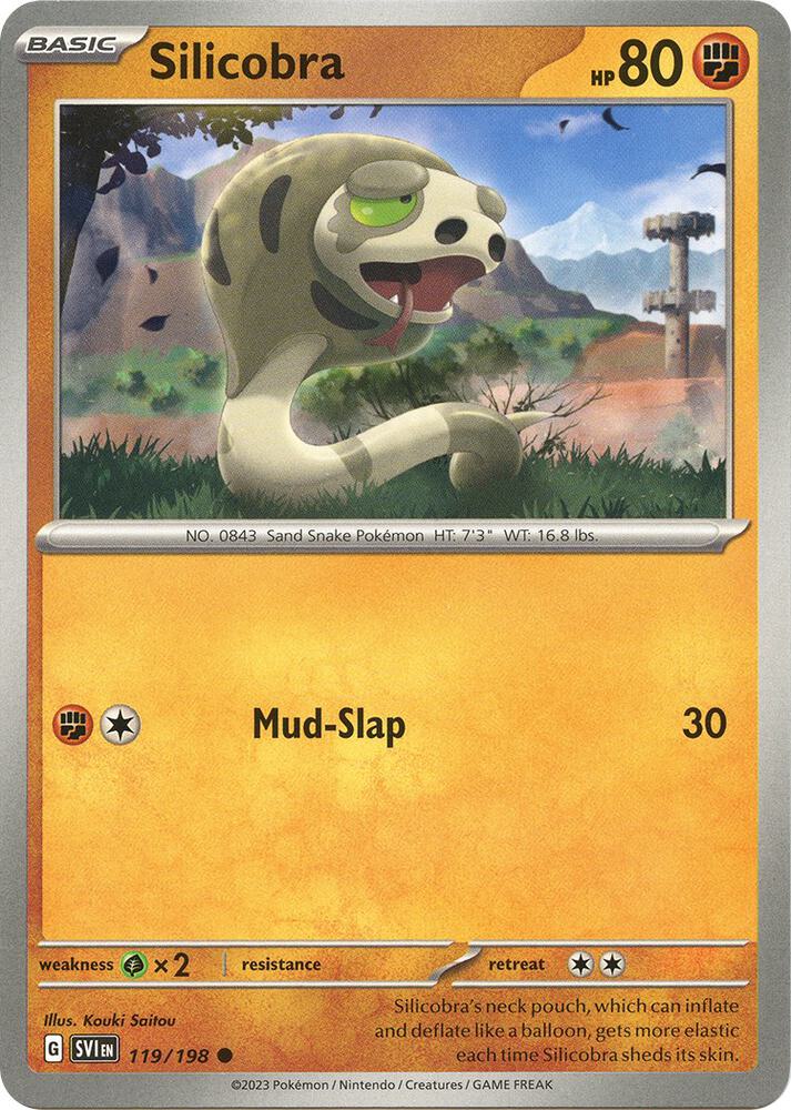 Silicobra 119/198 card from SV01: Scarlet & Violet Base Set