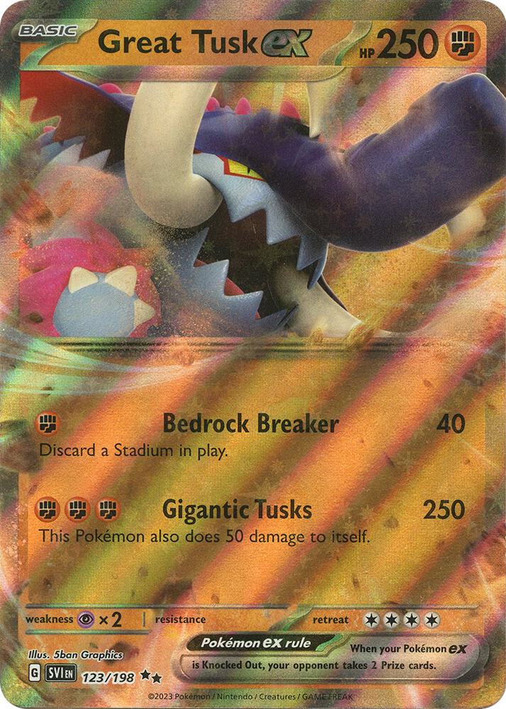 Great Tusk ex 123/198 card from SV01: Scarlet & Violet Base Set