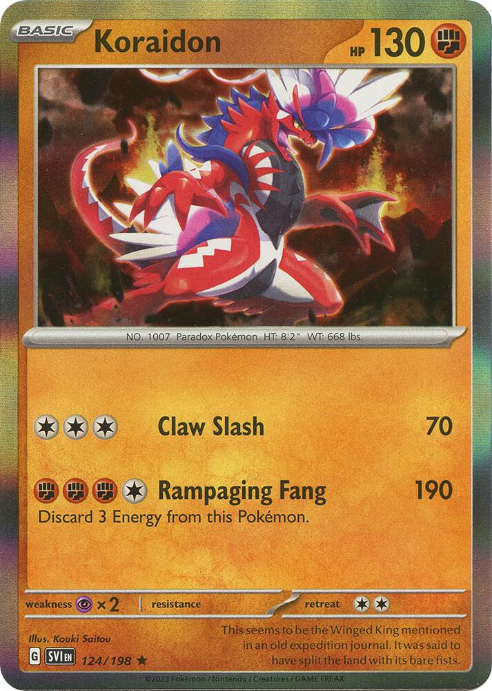 Koraidon 124/198 card from SV01: Scarlet & Violet Base Set
