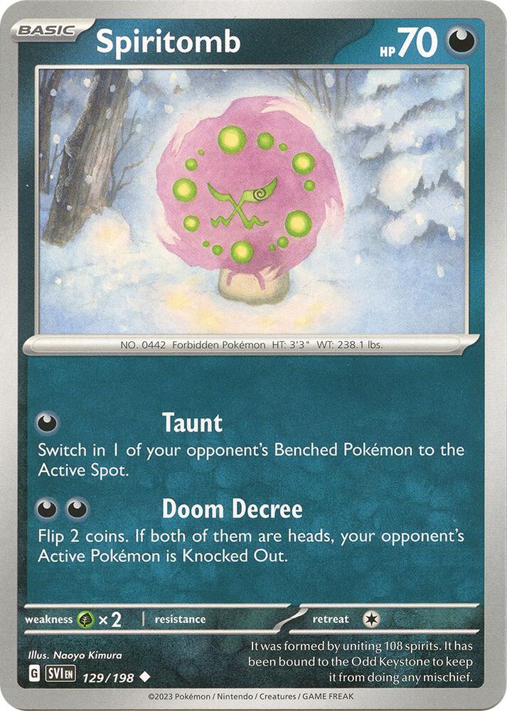 Spiritomb 129/198 card from SV01: Scarlet & Violet Base Set