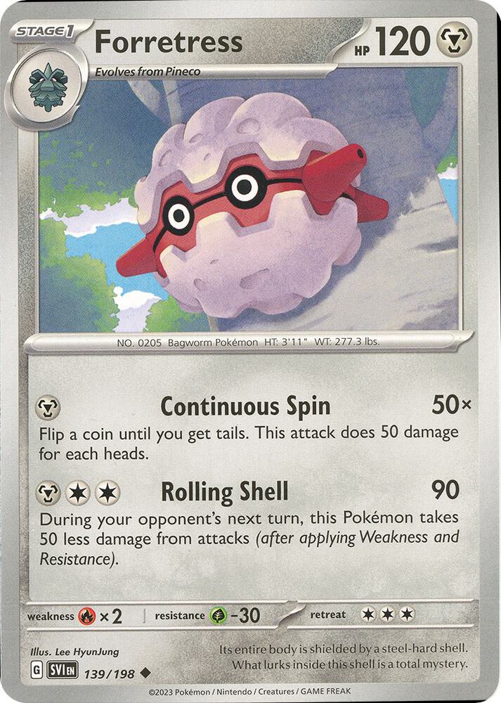 Forretress 139/198 card from SV01: Scarlet & Violet Base Set