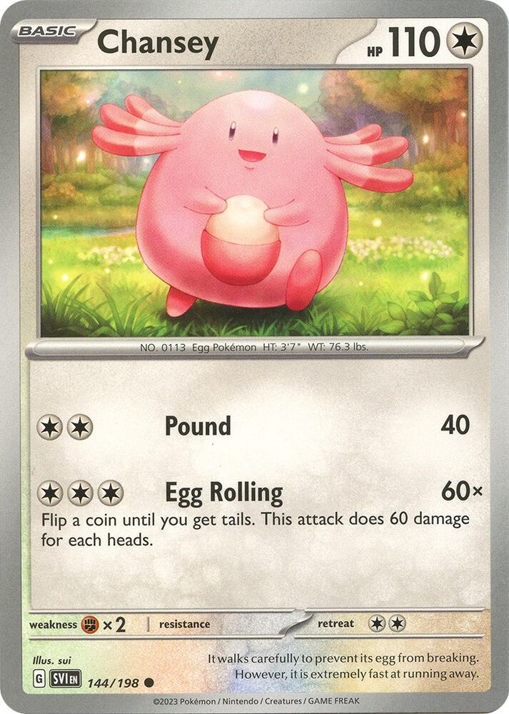 Chansey 144/198 card from SV01: Scarlet & Violet Base Set