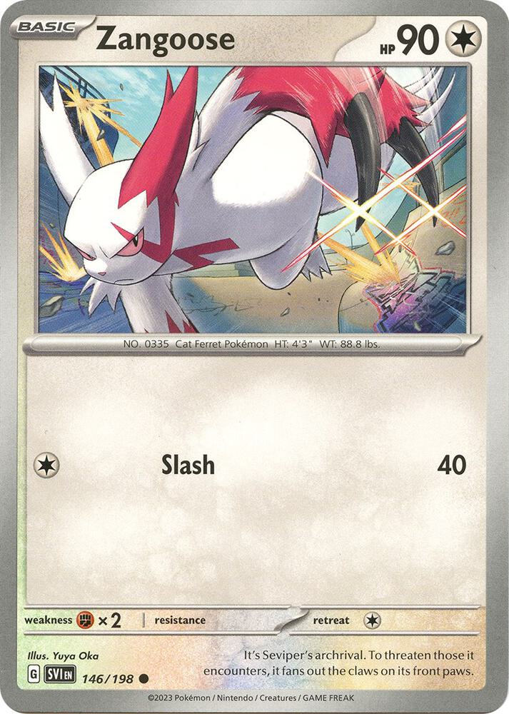 Zangoose 146/198 card from SV01: Scarlet & Violet Base Set