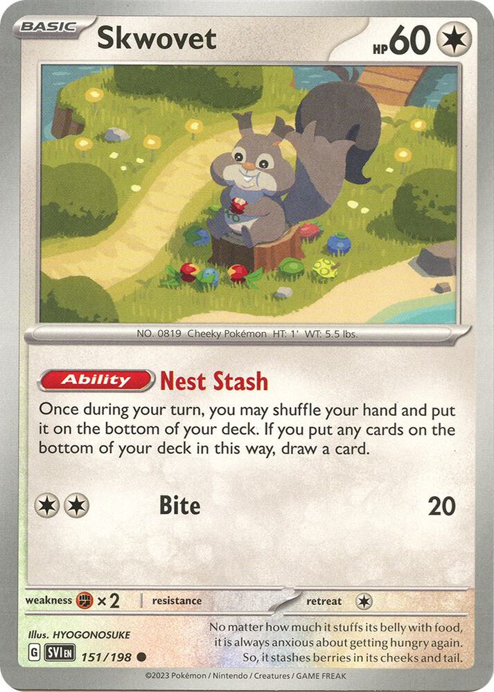 Skwovet 151/198 card from SV01: Scarlet & Violet Base Set
