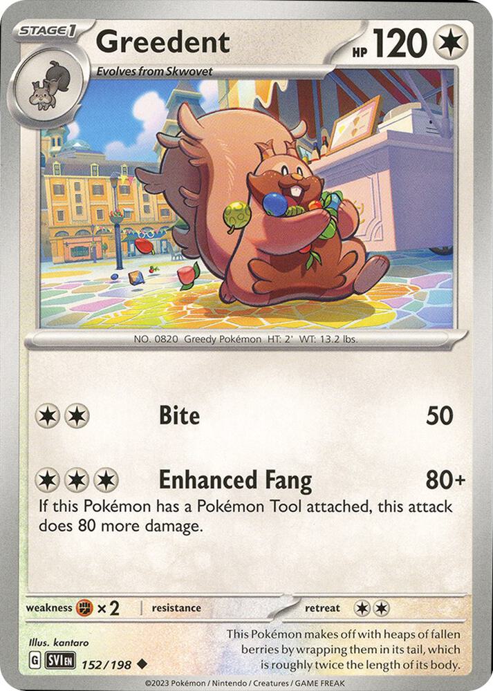 Greedent 152/198 card from SV01: Scarlet & Violet Base Set