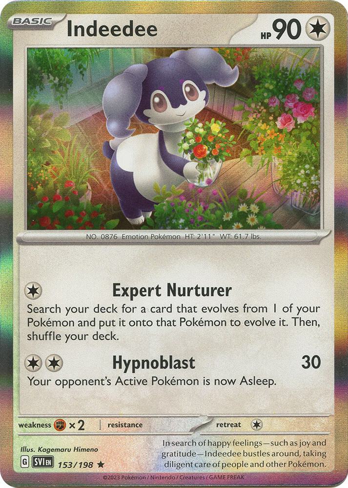 Indeedee 153/198 card from SV01: Scarlet & Violet Base Set