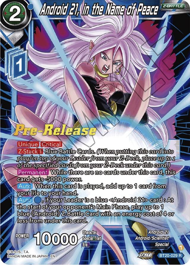 Android 21, in the Name of Peace BT20-029 card from Power Absorbed Pre-Release Cards