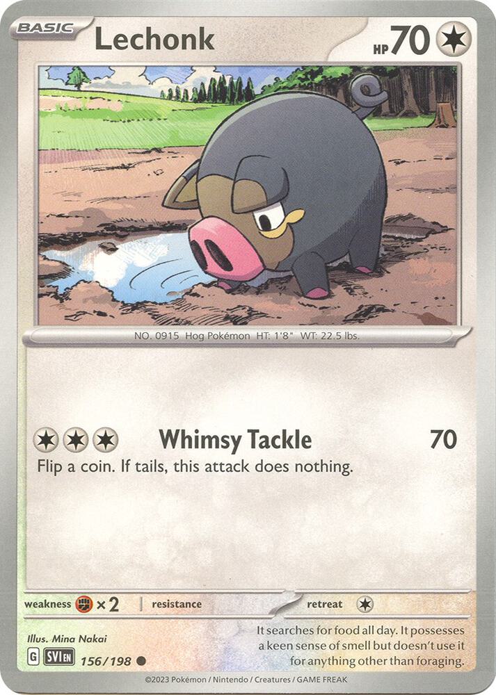 Lechonk 156/198 card from SV01: Scarlet & Violet Base Set