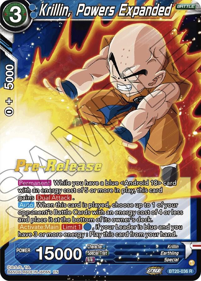 Krillin, Powers Expanded BT20-036 card from Power Absorbed Pre-Release Cards