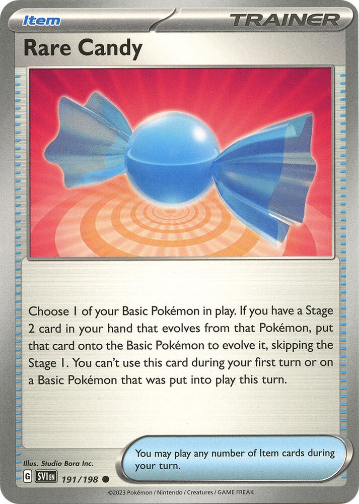 Rare Candy 191/198 card from SV01: Scarlet & Violet Base Set