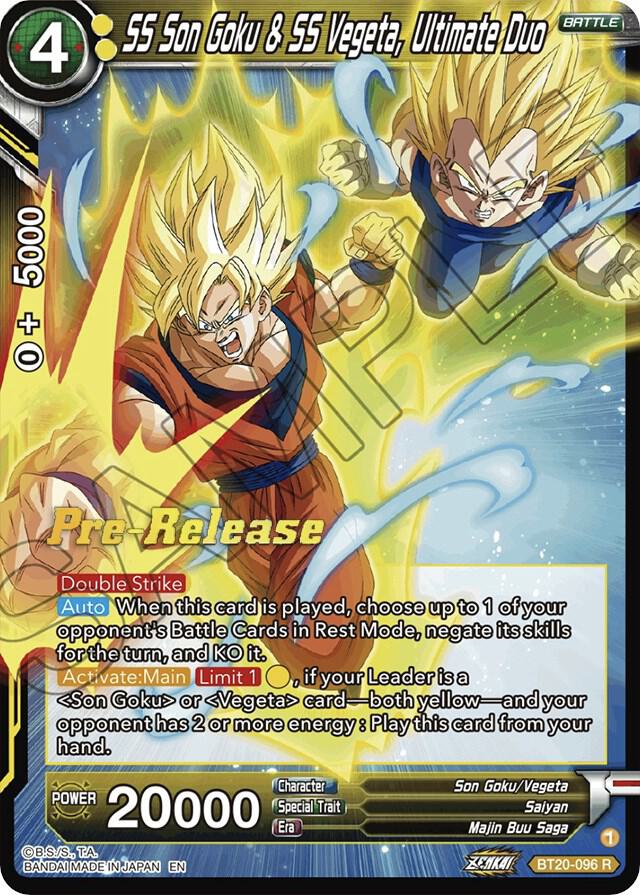 SS Son Goku & SS Vegeta, Ultimate Duo BT20-096 card from Power Absorbed Pre-Release Cards