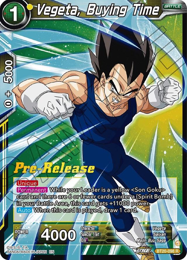 Vegeta, Buying Time BT20-098 card from Power Absorbed Pre-Release Cards