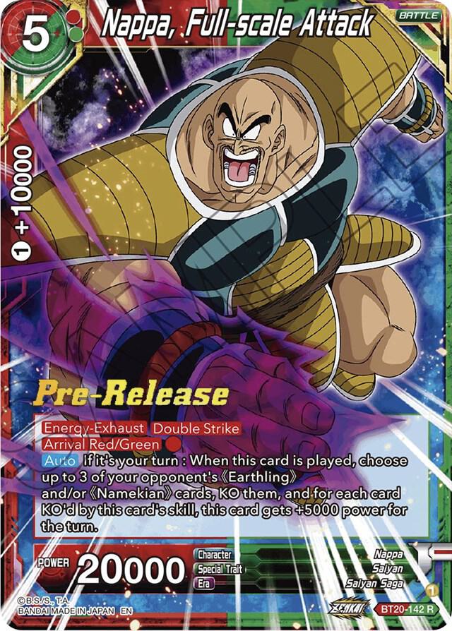 Nappa, Full-scale Attack BT20-142 card from Power Absorbed Pre-Release Cards