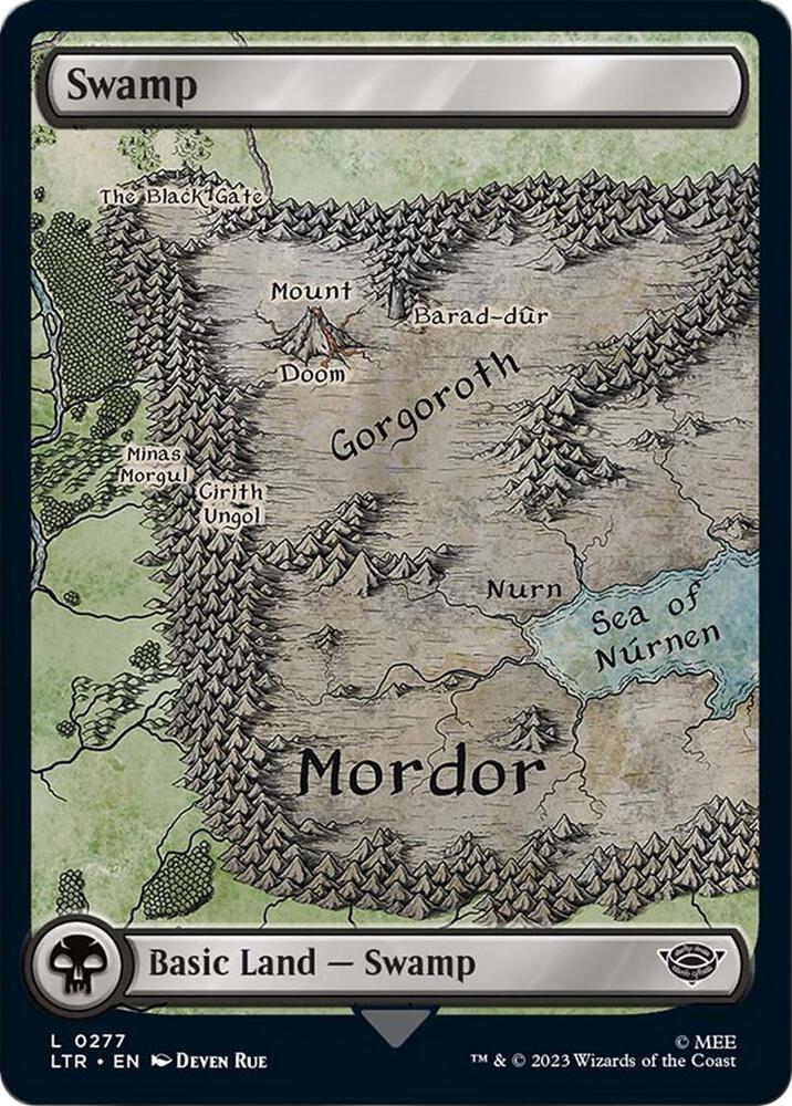 Swamp 277 card from Universes Beyond: The Lord of the Rings: Tales of Middle-earth