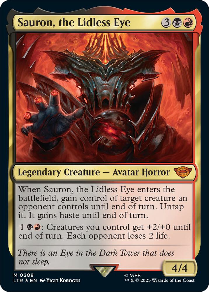 Sauron, the Lidless Eye 288 card from Universes Beyond: The Lord of the Rings: Tales of Middle-earth