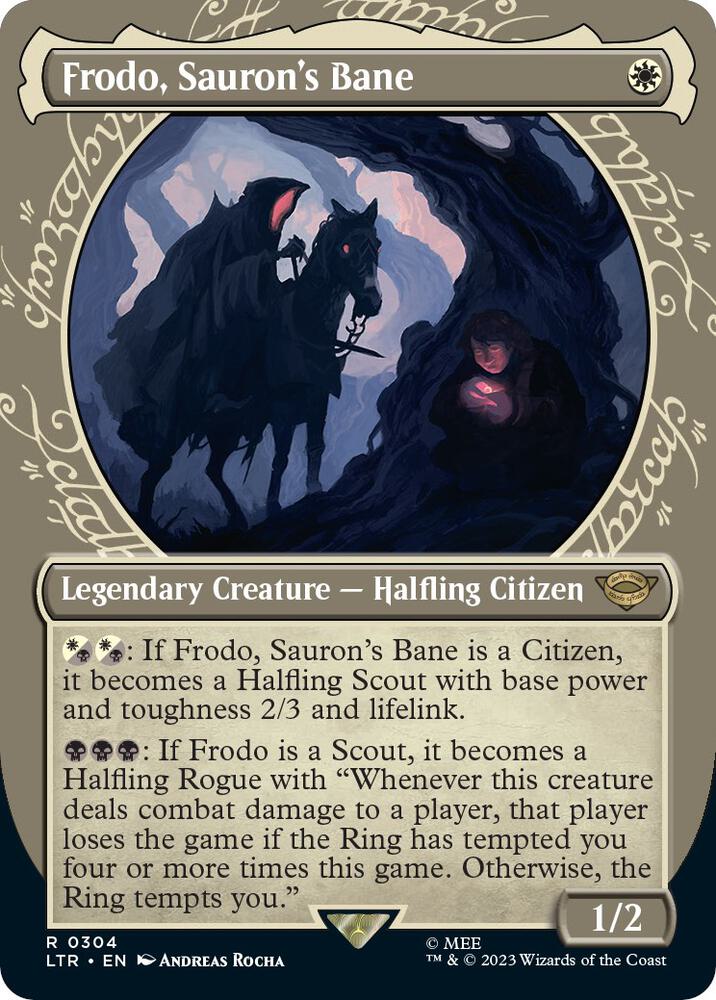Frodo, Sauron's Bane (Showcase) 304 card from Universes Beyond: The Lord of the Rings: Tales of Middle-earth