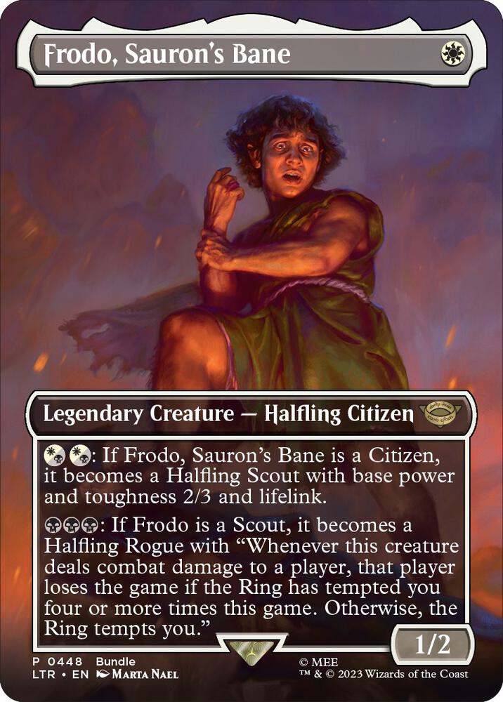Frodo, Sauron's Bane (Borderless) (LTR Bundle) 448 card from Unique and Miscellaneous Promos