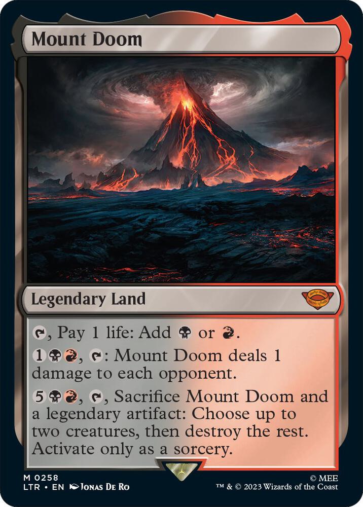 Mount Doom 258 card from Universes Beyond: The Lord of the Rings: Tales of Middle-earth