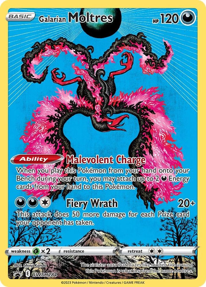 Galarian Moltres SWSH284 card from SWSH: Sword & Shield Promo Cards