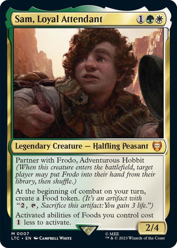Sam, Loyal Attendant 7 card from Commander: The Lord of the Rings: Tales of Middle-earth