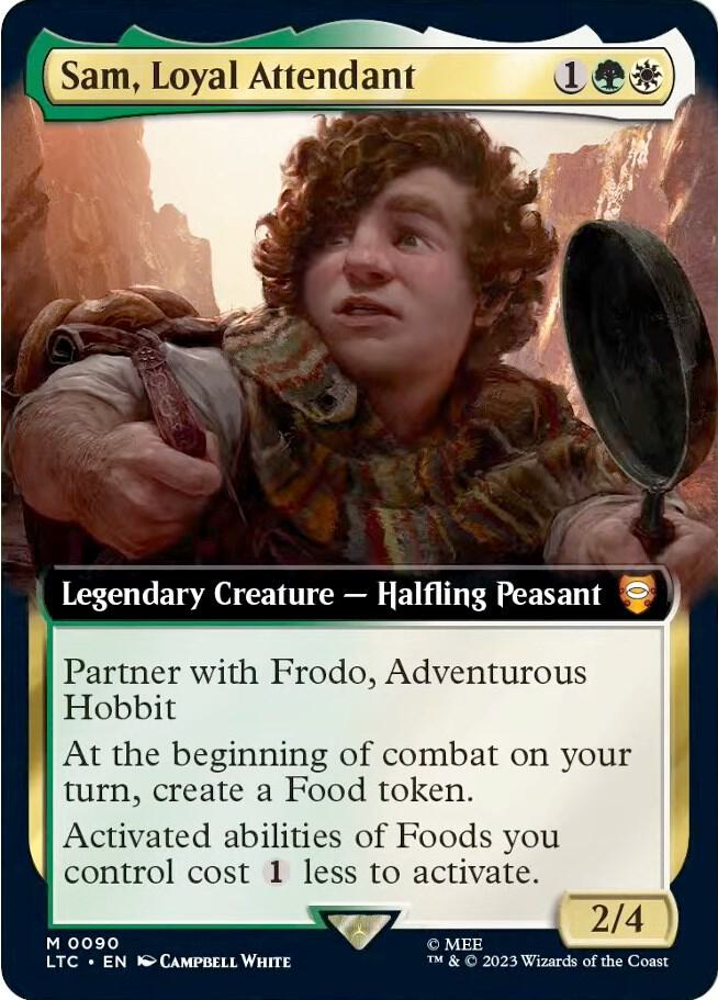 Sam, Loyal Attendant (Extended Art) 90 card from Commander: The Lord of the Rings: Tales of Middle-earth