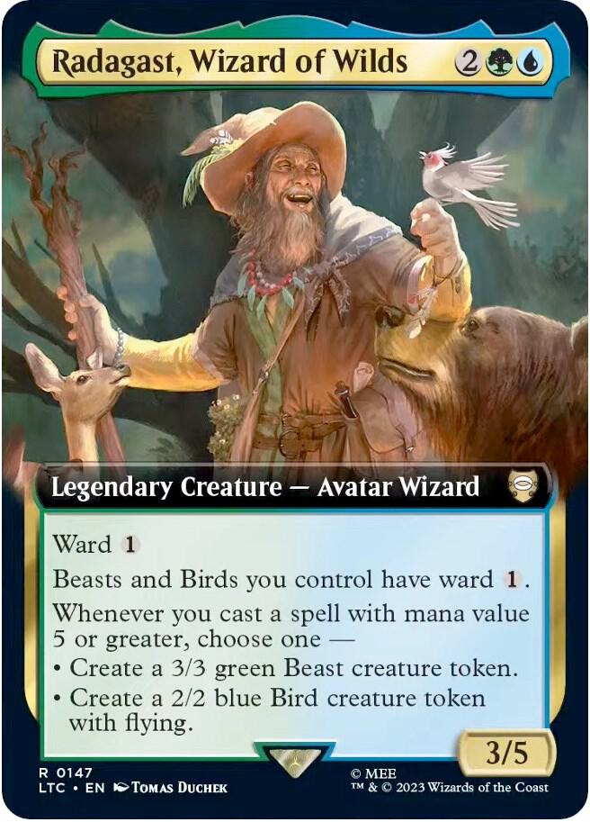 Radagast, Wizard of Wilds (Extended Art) 147 card from Commander: The Lord of the Rings: Tales of Middle-earth