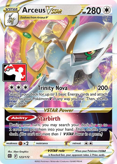 Arceus VSTAR 123/172 card from Prize Pack Series Cards