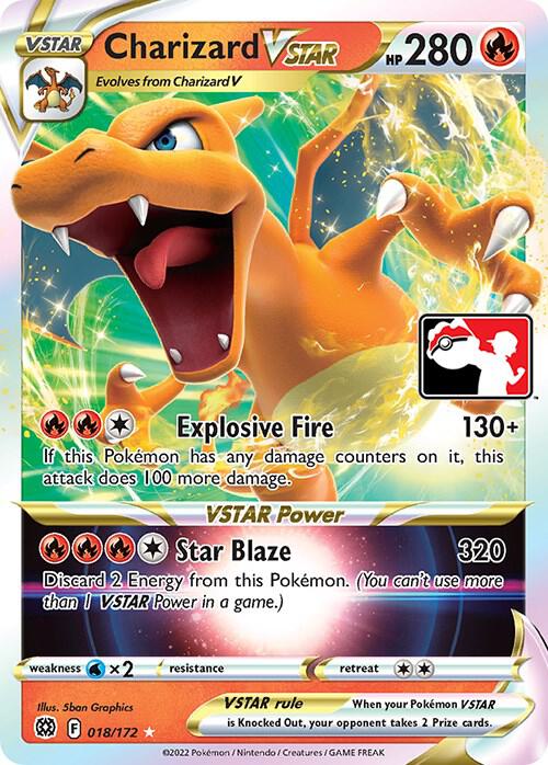 Charizard VSTAR 018/172 card from Prize Pack Series Cards