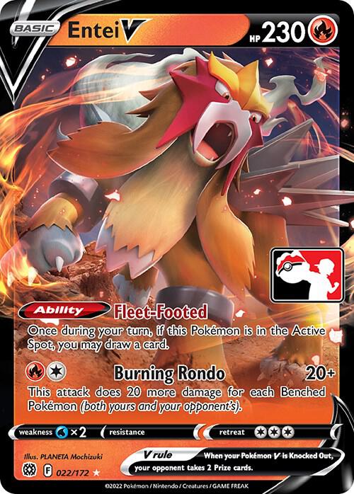 Entei V 022/172 card from Prize Pack Series Cards