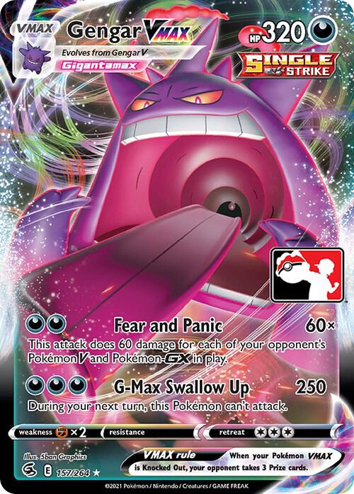 Gengar VMAX 157/264 card from Prize Pack Series Cards