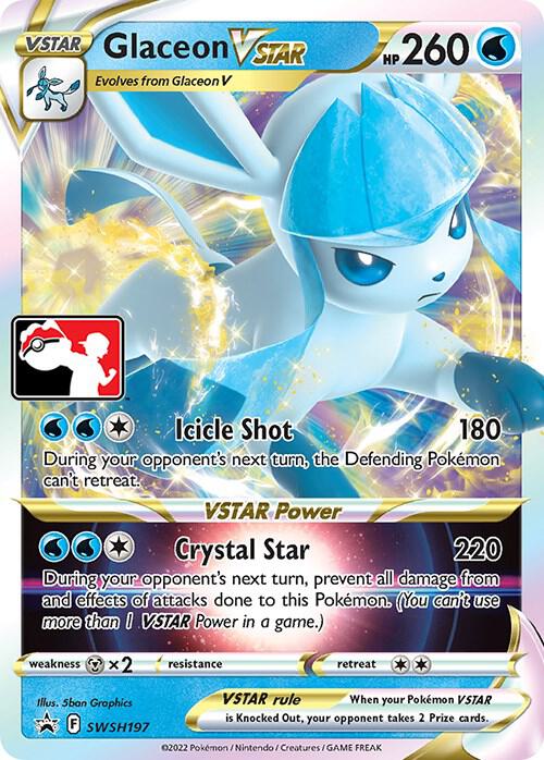 Glaceon VSTAR SWSH197 card from Prize Pack Series Cards