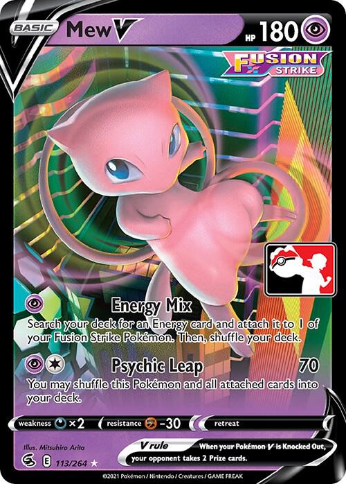 Mew V 113/264 card from Prize Pack Series Cards