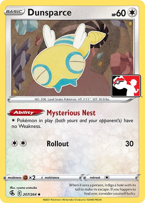 Dunsparce 207/264 card from Prize Pack Series Cards