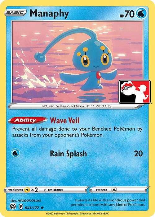 Manaphy 041/172 card from Prize Pack Series Cards
