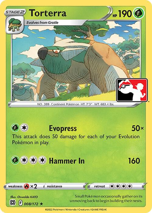 Torterra 008/172 card from Prize Pack Series Cards