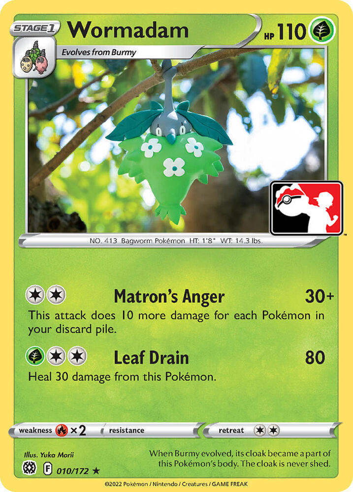 Wormadam (010) 010/172 card from Prize Pack Series Cards