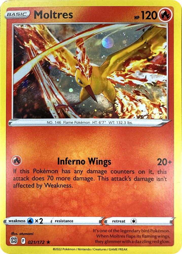 Moltres (Cosmos Holo) 021/172 card from Miscellaneous Cards & Products