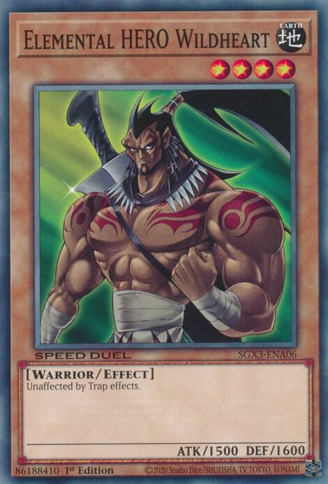 Elemental HERO Wildheart SGX3-ENA06 card from Speed Duel GX: Duelists of Shadows