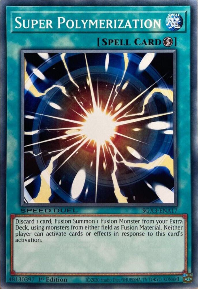 Super Polymerization SGX3-ENA17 card from Speed Duel GX: Duelists of Shadows
