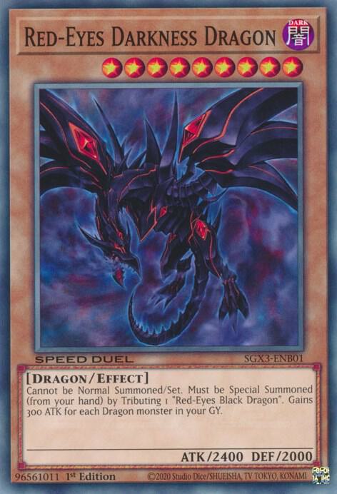 Red-Eyes Darkness Dragon SGX3-ENB01 card from Speed Duel GX: Duelists of Shadows