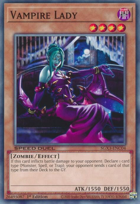 Vampire Lady SGX3-ENC04 card from Speed Duel GX: Duelists of Shadows