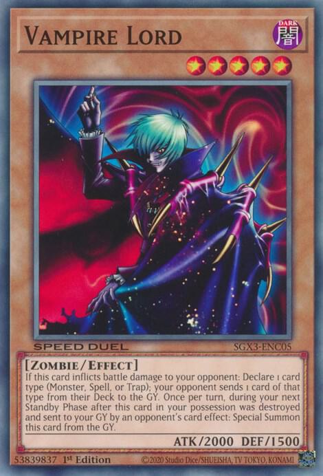 Vampire Lord SGX3-ENC05 card from Speed Duel GX: Duelists of Shadows