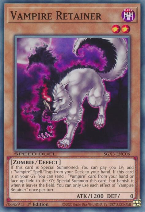Vampire Retainer SGX3-ENC06 card from Speed Duel GX: Duelists of Shadows