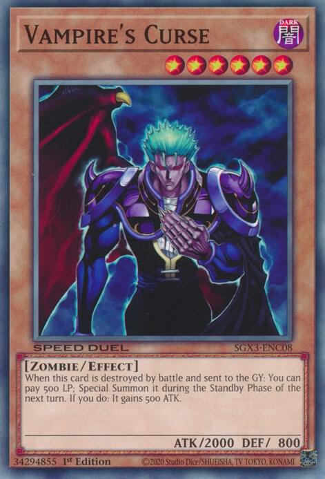 Vampire's Curse SGX3-ENC08 card from Speed Duel GX: Duelists of Shadows