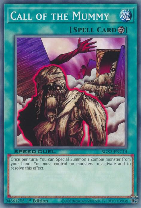 Call of the Mummy SGX3-ENC14 card from Speed Duel GX: Duelists of Shadows