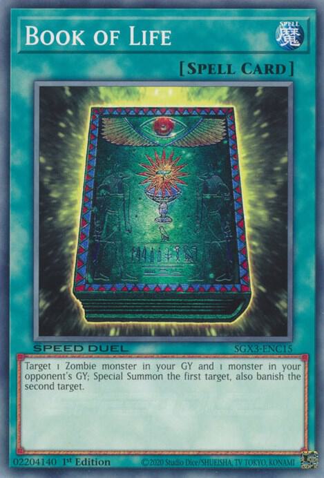 Book of Life SGX3-ENC15 card from Speed Duel GX: Duelists of Shadows