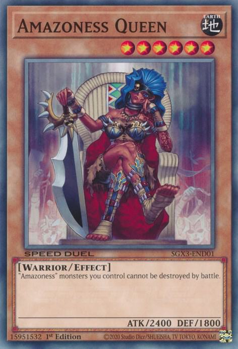 Amazoness Queen SGX3-END01 card from Speed Duel GX: Duelists of Shadows