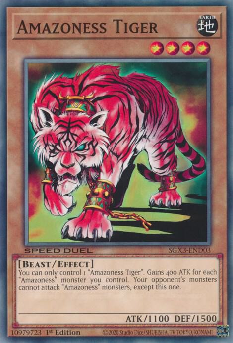 Amazoness Tiger SGX3-END03 card from Speed Duel GX: Duelists of Shadows